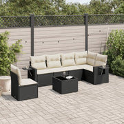 Loungeset 7-delig poly rattan zwart
