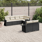 Loungeset 7-delig poly rattan zwart