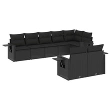 8-Delige Loungeset Met Kussens Poly Rattan Zwart
