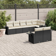 Loungeset 8-delig poly rattan zwart