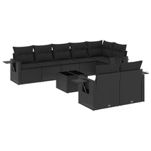 9-Delige Loungeset Met Kussens Poly Rattan Zwart