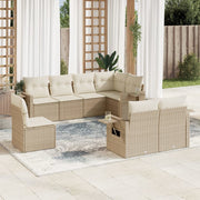Loungeset 8-delig poly rattan beige