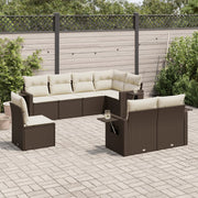 Loungeset 8-delig poly rattan bruin