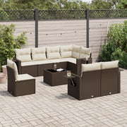 Loungeset 9-delig poly rattan bruin