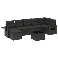 8-Delige Loungeset Met Kussens Poly Rattan Zwart