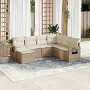 Loungeset 7-delig poly rattan beige
