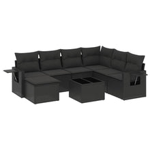 8-Delige Loungeset Met Kussens Poly Rattan Zwart