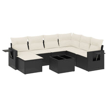 8-Delige Loungeset Met Kussens Poly Rattan Zwart