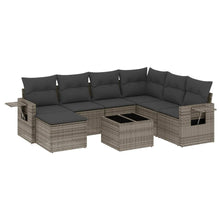8-Delige Loungeset Met Kussens Poly Rattan Grijs