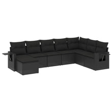 8-Delige Loungeset Met Kussens Poly Rattan Zwart