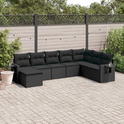 Loungeset 8-delig poly rattan zwart