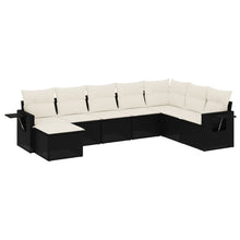 8-Delige Loungeset Met Kussens Poly Rattan Zwart