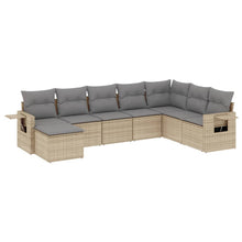 8-Delige Loungeset Met Kussens Poly Rattan Beige