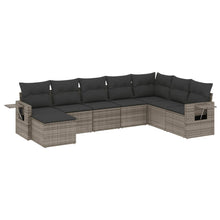8-Delige Loungeset Met Kussens Poly Rattan Grijs