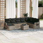 Loungeset 9-delig poly rattan lichtgrijs