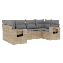 6-Delige Loungeset Met Kussens Poly Rattan Beige