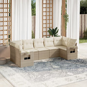 Loungeset 7-delig poly rattan beige