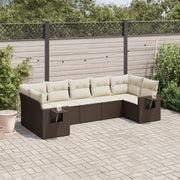 Loungeset 7-delig poly rattan bruin