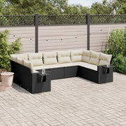 Loungeset 9-delig poly rattan zwart