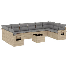 11-Delige Tuinset Met Kussens Poly Rattan Beige