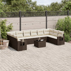 Loungeset 11-delig poly rattan bruin