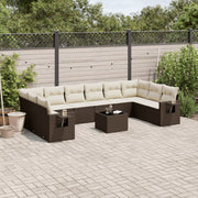 Loungeset 11-delig poly rattan bruin