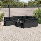 11-Delige Loungeset Met Kussens Poly Rattan Zwart