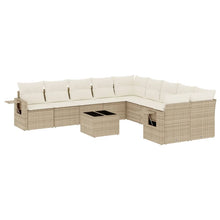 11-Delige Tuinset Met Kussens Poly Rattan Beige