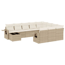 11-Delige Tuinset Met Kussens Poly Rattan Beige