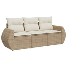 3-delige Loungeset met kussens poly rattan beige beige and cream Zonder tafel