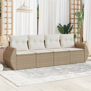 Loungeset poly rattan 4-delig beige