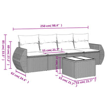 5-Delige Loungeset Met Kussens Poly Rattan Zwart