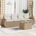 Loungeset 5-delig poly rattan beige