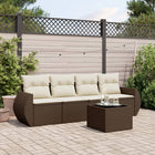 Loungeset 5-delig poly rattan bruin