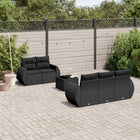 Loungeset 6-delig poly rattan zwart