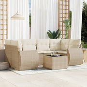 Loungeset 7-delig poly rattan beige
