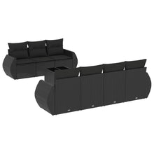 8-Delige Loungeset Met Kussens Poly Rattan Zwart