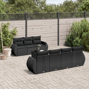 Loungeset 8-delig poly rattan zwart
