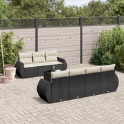 Loungeset 8-delig poly rattan zwart