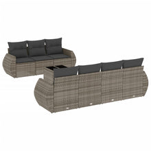 8-Delige Loungeset Met Kussens Poly Rattan Grijs