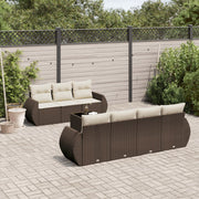 Loungeset 8-delig poly rattan bruin