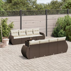 Loungeset 9-delig poly rattan bruin
