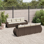 Loungeset 9-delig poly rattan bruin