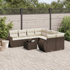 Loungeset 9-delig poly rattan bruin