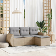 Loungeset 4-delig poly rattan beige