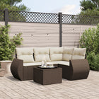 Loungeset 5-delig poly rattan bruin