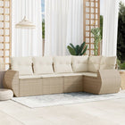 Loungeset 5-delig poly rattan beige