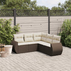 Loungeset 5-delig poly rattan bruin