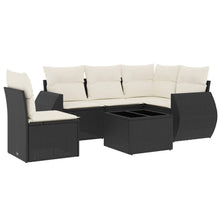 6-Delige Loungeset Met Kussens Poly Rattan Zwart