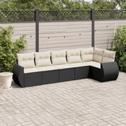Loungeset 6-delig poly rattan zwart